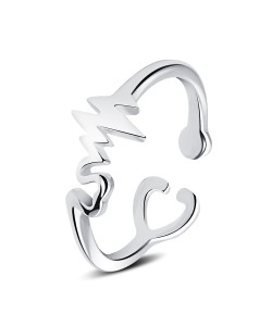 Pulse Shaped Silver Ring SRO-189